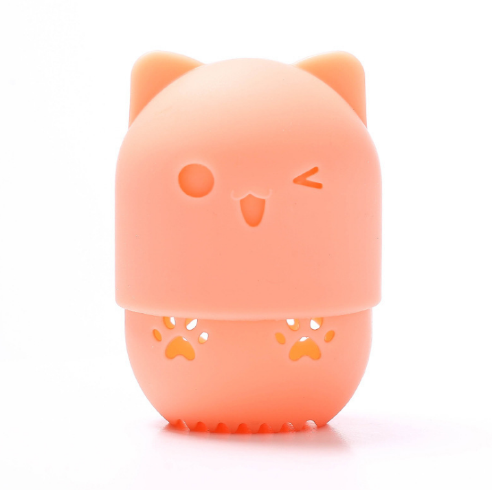 Customizable Silicone Cat-Shaped Makeup Puff Holder