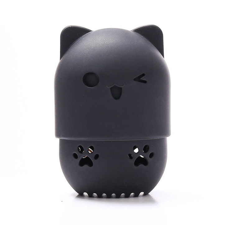Customizable Silicone Cat-Shaped Makeup Puff Holder